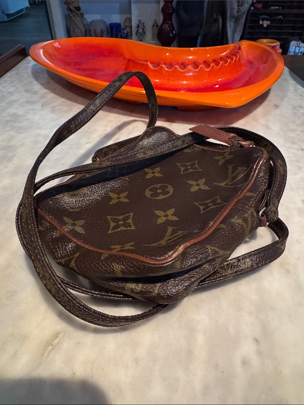 Louis Vuitton Brown Monogram Crossbody Pouch with Long Strap - Picture 12 of 12